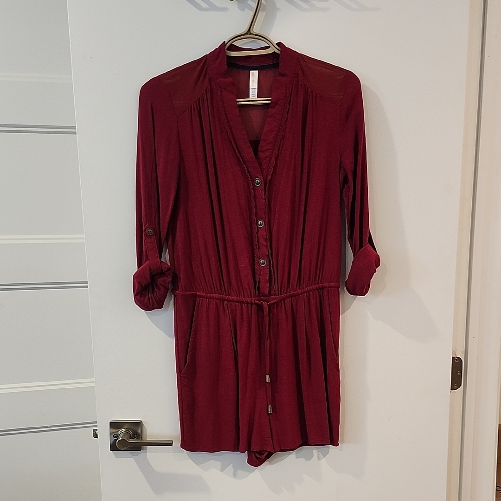🔥 3/$25 🔥P2P 18" Xhilaration Burgundy Long Sleeve Dress